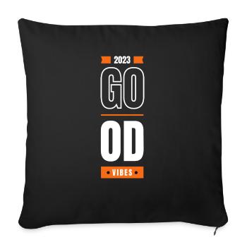 Go - Throw Pillow Cover 17.5” x 17.5” - black - Front