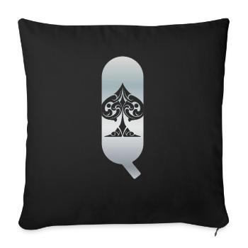 BBC Only Queen of Spades - Throw Pillow Cover 17.5” x 17.5” - black - Front