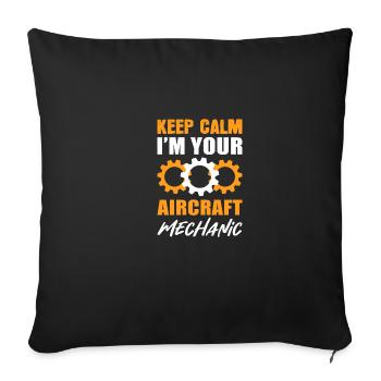 Keep Calm Maintenance Technicians Gift - Throw Pillow Cover 17.5” x 17.5” - black - Front