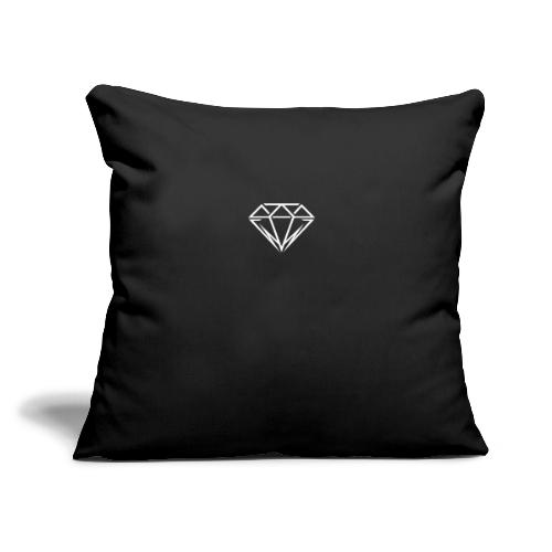 Minimal Diamond Logo | Luxury Streetwear Geometric - Throw Pillow Cover 17.5” x 17.5”