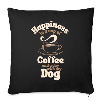 Coffee Dog lover - Throw Pillow Cover 17.5” x 17.5” - black - Front