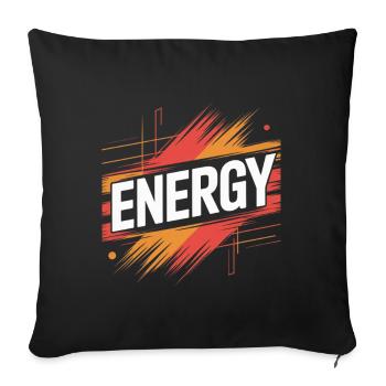 Energy Burst Brushstroke - Throw Pillow Cover 17.5” x 17.5” - black - Front