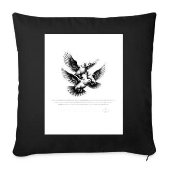 Dove Flight of Hope - Throw Pillow Cover 17.5” x 17.5” - black - Front