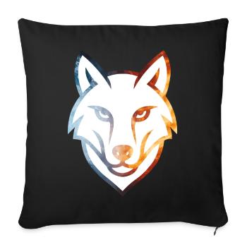 Wolf Nebula Emblem - Throw Pillow Cover 17.5” x 17.5” - black - Front