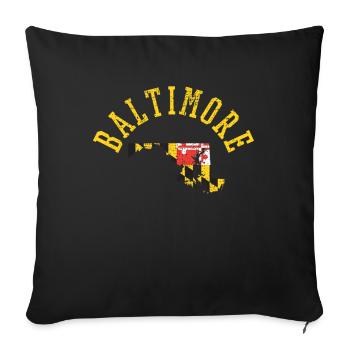 Baltimore Usa Flag Patriot Design For Proud Locals - Throw Pillow Cover 17.5” x 17.5” - black - Front