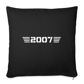 Year of birth Birthday Born In - Made in 2007 - Throw Pillow Cover 17.5” x 17.5” - black - Front