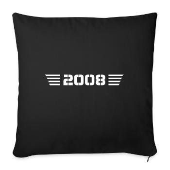 Year of birth Birthday Born In - Made in 2008 - Throw Pillow Cover 17.5” x 17.5” - black - Front