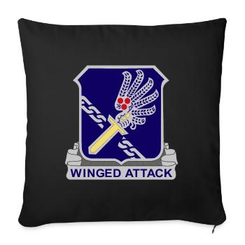 Army 188th Infantry Regiment DUI wo Txt X 300 - Throw Pillow Cover 17.5” x 17.5” - black - Front