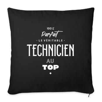 Le véritable technicien au top - Throw Pillow Cover 17.5” x 17.5” - black - Front