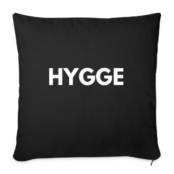 Hygge - Comfy by Design - Throw Pillow Cover 17.5” x 17.5” - black - Front