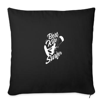 Best Kite Surfer Courageous Gift - Throw Pillow Cover 17.5” x 17.5” - black - Front