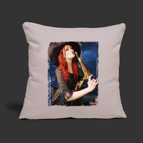 Live Undead Angels: Vamp Pirate Jacquotte w/Musket - Throw Pillow Cover 17.5” x 17.5”