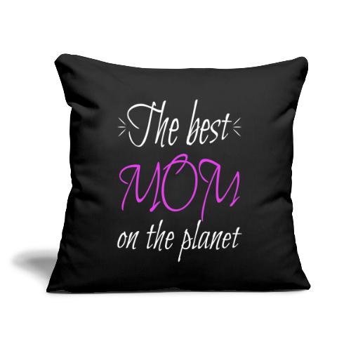 The Best Mom on the Planet - White Print and Decor - Throw Pillow Cover 17.5” x 17.5”