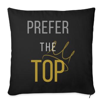 Prefer The Top | Crown Energy Ambition Shirt - Throw Pillow Cover 17.5” x 17.5” - black - Front