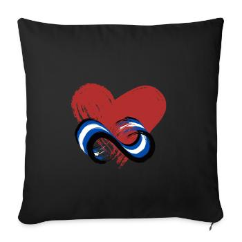 Leather polyamory - Throw Pillow Cover 17.5” x 17.5” - black - Front