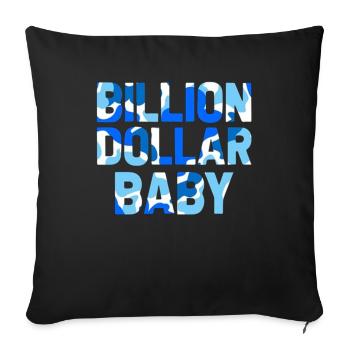 Billion Dollar Baby Blueberry Camo - Throw Pillow Cover 17.5” x 17.5” - black - Front