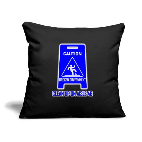 Broken Government 46 Blue - Throw Pillow Cover 17.5” x 17.5”