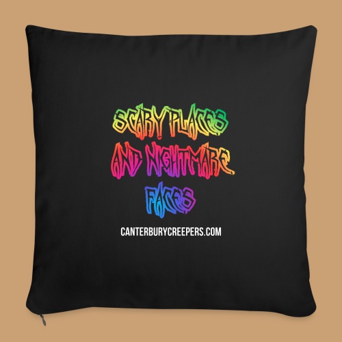 Scary Places and Nightmare Faces (Front/Back) - Throw Pillow Cover 17.5” x 17.5”