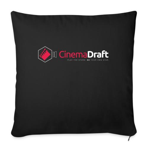 CinemaDraft Full Logo White Front/CD3D White Back - Throw Pillow Cover 17.5” x 17.5”