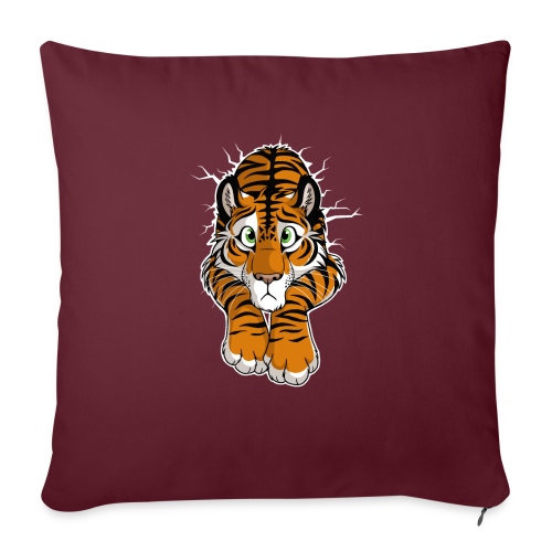 STUCK Tiger Orange (double-sided) - Throw Pillow Cover 17.5” x 17.5”