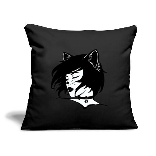 Cute Kitty Cat Halloween Costume (Tail on Back) - Throw Pillow Cover 17.5” x 17.5”
