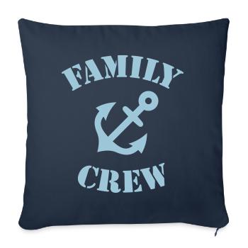 Family Crew (Anchor / Crew Complement / Navy) - Throw Pillow Cover 17.5” x 17.5” - navy - Front