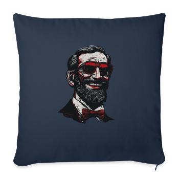 Funny Patriotic USA Abe Abraham Lincoln Sunglasses - Throw Pillow Cover 17.5” x 17.5” - navy - Front