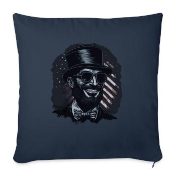 Funny Patriotic USA Abe Abraham Lincoln Sunglasses - Throw Pillow Cover 17.5” x 17.5” - navy - Front