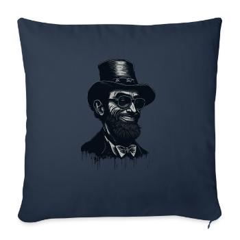 Funny Patriotic USA Abe Abraham Lincoln Sunglasses - Throw Pillow Cover 17.5” x 17.5” - navy - Front