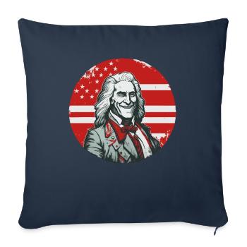 Patriotic Pride US George Washington Men Women USA - Throw Pillow Cover 17.5” x 17.5” - navy - Front