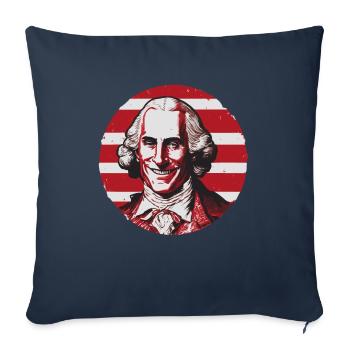 Patriotic Pride US George Washington Men Women USA - Throw Pillow Cover 17.5” x 17.5” - navy - Front