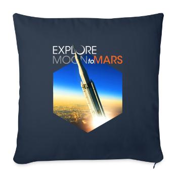 NASA Artemis SLS rocket launch — space art - Throw Pillow Cover 17.5” x 17.5” - navy - Front