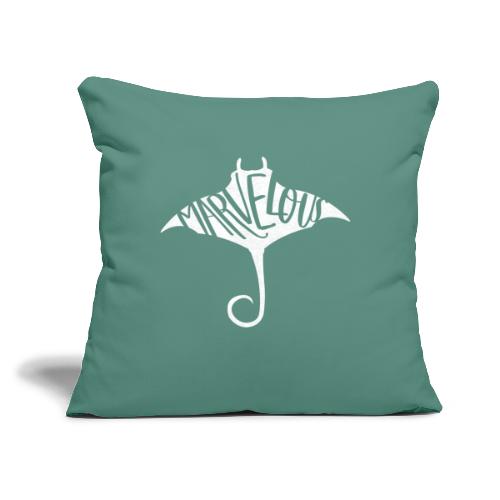 Marvelous Stingray, White - Throw Pillow Cover 17.5” x 17.5”