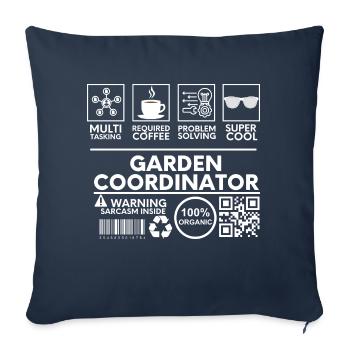 Garden Coordinator Black - Throw Pillow Cover 17.5” x 17.5” - navy - Front