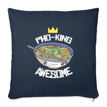 PhoKing Awesome is funny, trendy and perfect for - Throw Pillow Cover 17.5” x 17.5” - navy - Front