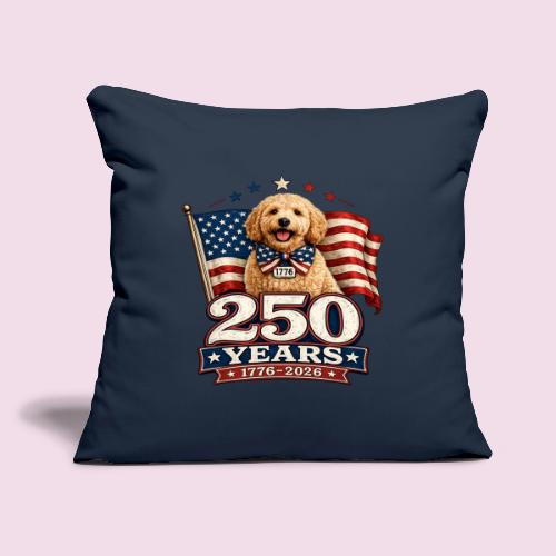 America 250 Dog Mom Goldendoodle - Throw Pillow Cover 17.5” x 17.5”