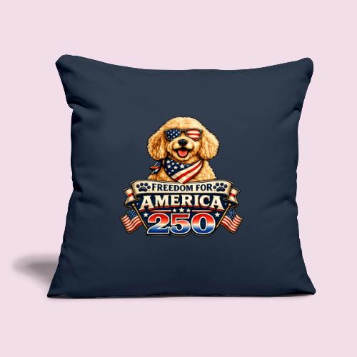Freedom For America 250 Patriotic Goldendoodle - Throw Pillow Cover 17.5” x 17.5”