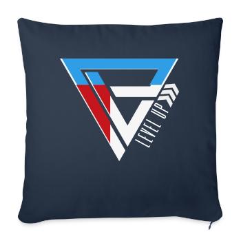 LEVEL UP PR - Throw Pillow Cover 17.5” x 17.5” - navy - Front