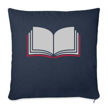 learning open book pages - Throw Pillow Cover 17.5” x 17.5” - navy - Front