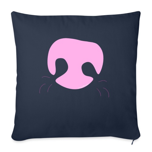 Pink Whimsical Dog Nose - Throw Pillow Cover 17.5” x 17.5”