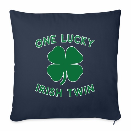 Lucky Twin St Patrick Day Irish Shamrock Gift. - Throw Pillow Cover 17.5” x 17.5”