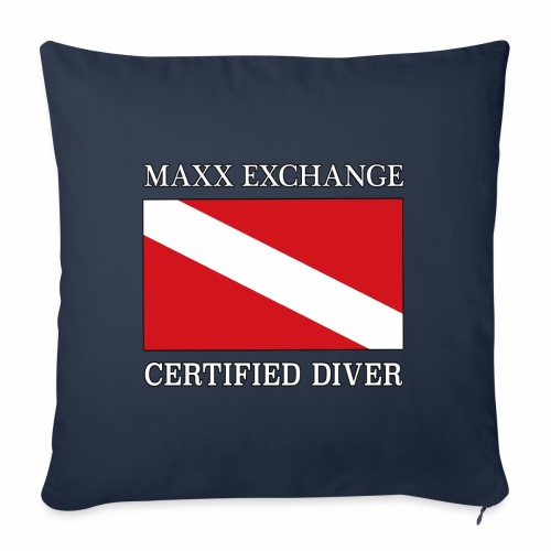 Maxx Exchange Certified Diver Frogman Snorkel. - Throw Pillow Cover 17.5” x 17.5”