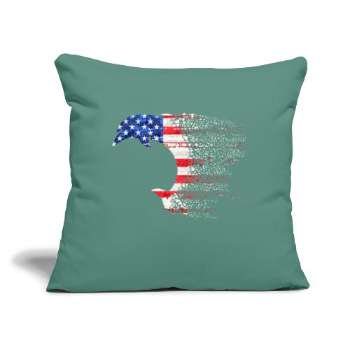South Carolina Independence Dolphin, Light - Throw Pillow Cover 17.5” x 17.5”