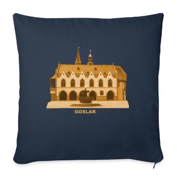 Goslar old town hall Germany - Throw Pillow Cover 17.5” x 17.5” - navy - Front