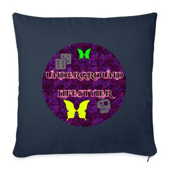 Underground Lifestyler - Throw Pillow Cover 17.5” x 17.5” - navy - Front