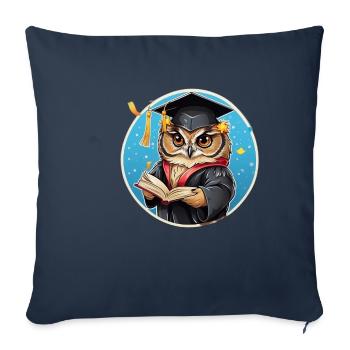 StickerGraduation Celebration - Throw Pillow Cover 17.5” x 17.5” - navy - Front