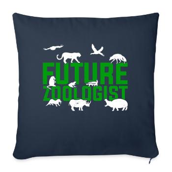 Future Zoologist The Zoo - Throw Pillow Cover 17.5” x 17.5” - navy - Front