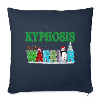 CHRISTMAS WARRIOR Kyphosis awareness - Throw Pillow Cover 17.5” x 17.5” - navy - Front