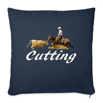 Cutting Horse - Throw Pillow Cover 17.5” x 17.5” - navy - Front