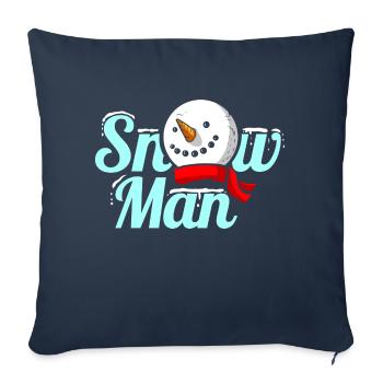 The Snowman Costume For Christmas - Throw Pillow Cover 17.5” x 17.5” - navy - Front